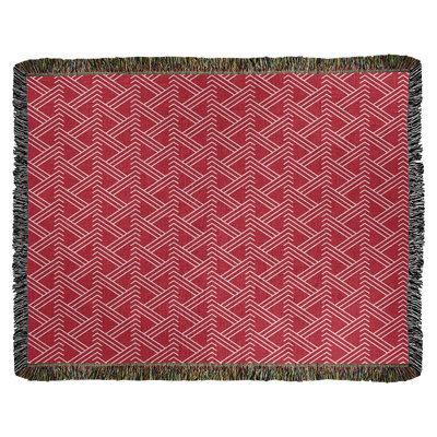 Couverture en coton tissé zigzag classique