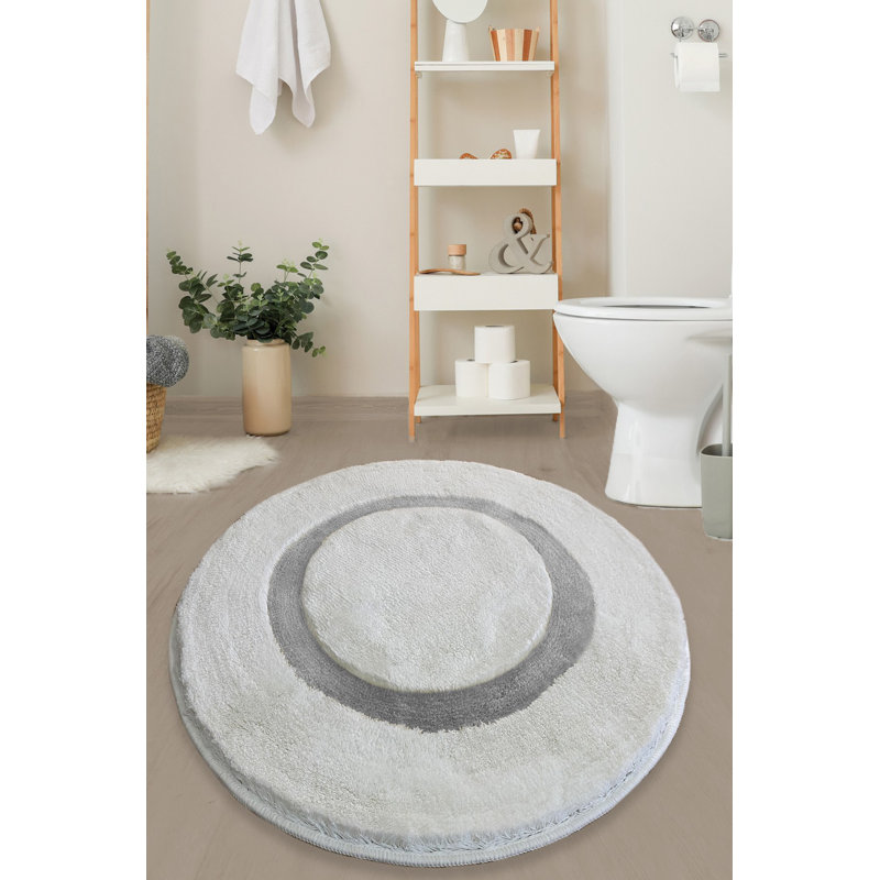 Alon Plastic / Acrylic Non-Slip Bath Mat, White/Grey