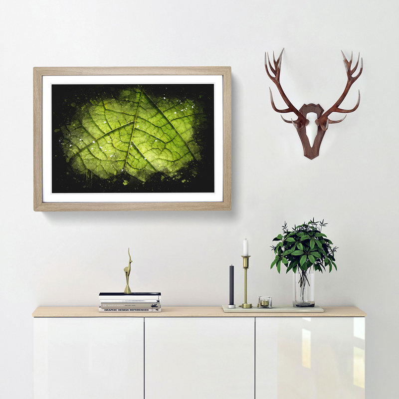 Leaf Roads Paint Splash - Picture Frame Graphic Art, Oak Framed, 45cm H x 63cm W x 2cm D