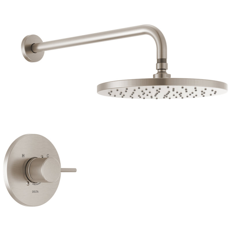Ensemble de robinet de douche rond moderne à fonction unique, ensemble de garniture de valve, pomme de douche à pluie