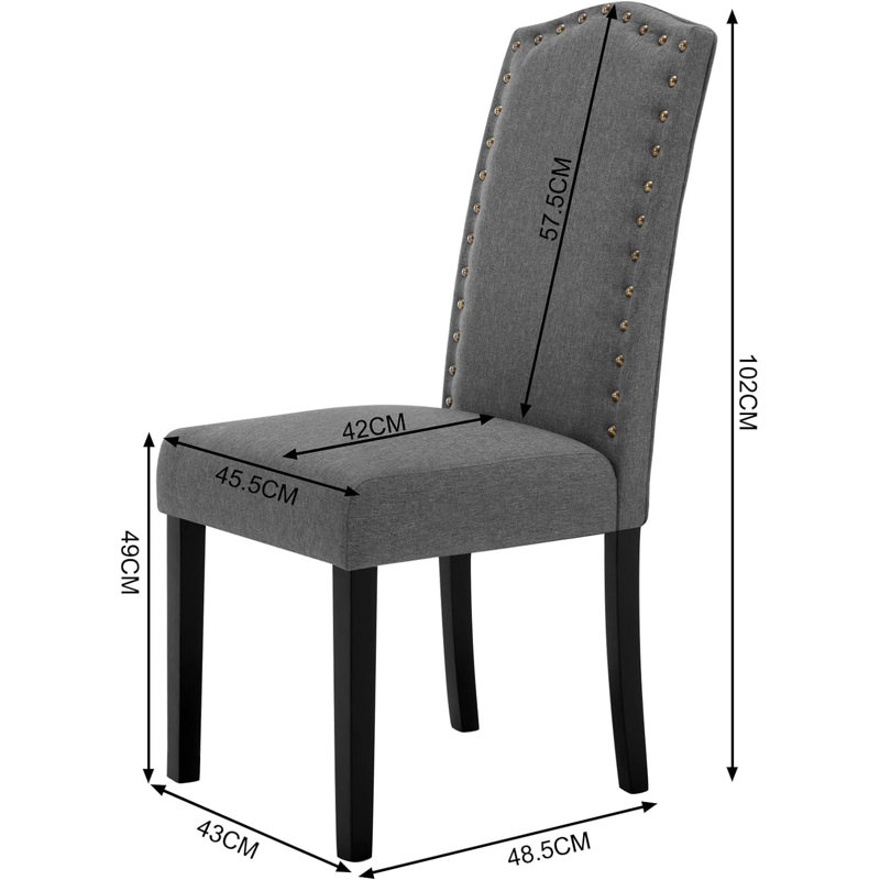 Morgandale 49cm H Upholstered Parsons Chair, Dark Grey