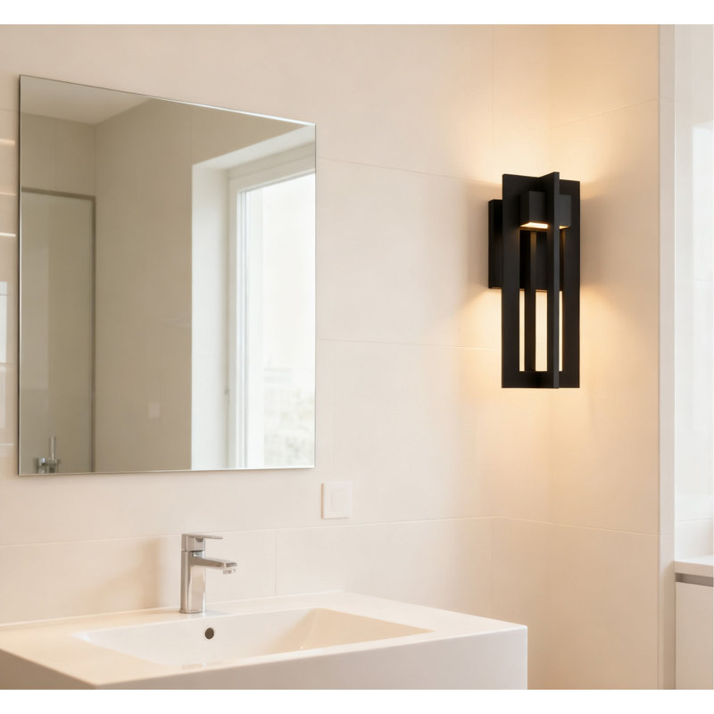 23 inch Black Integrated LED Outdoor Wall Sconce, 23" H x 7.75" W x 6.75" D
