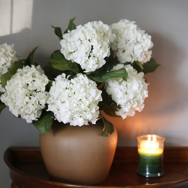 Double Hydrangea Faux Floral, Blue/Purple