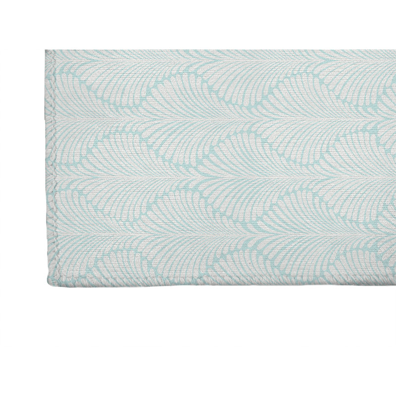 Elegant Palms Lightweight Non-Slip Kitchen Mat, Rectangle 5' x 7', Light Blue