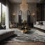 Tapis gris soyeux et moelleux