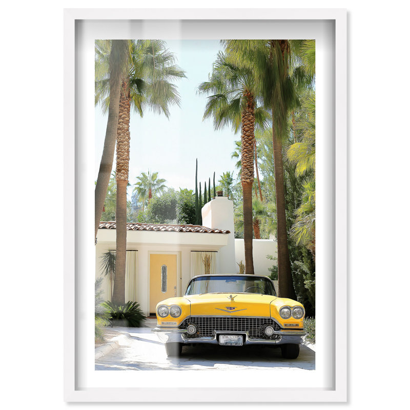 «Yellow Classic Stands Tall Shadowbox Print Coastal Art Prints» par Notoriart, H 31 po x l 21 po, Blanc