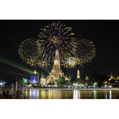 Wat Arun At Night - Wrapped Canvas Print