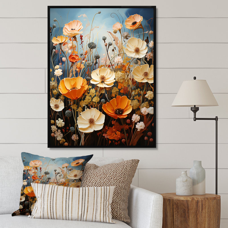 Darthula, coquillages surréels abstraits sur toile, H 44 po x l 34 po x P 1,5 po, Cadre flottant noir