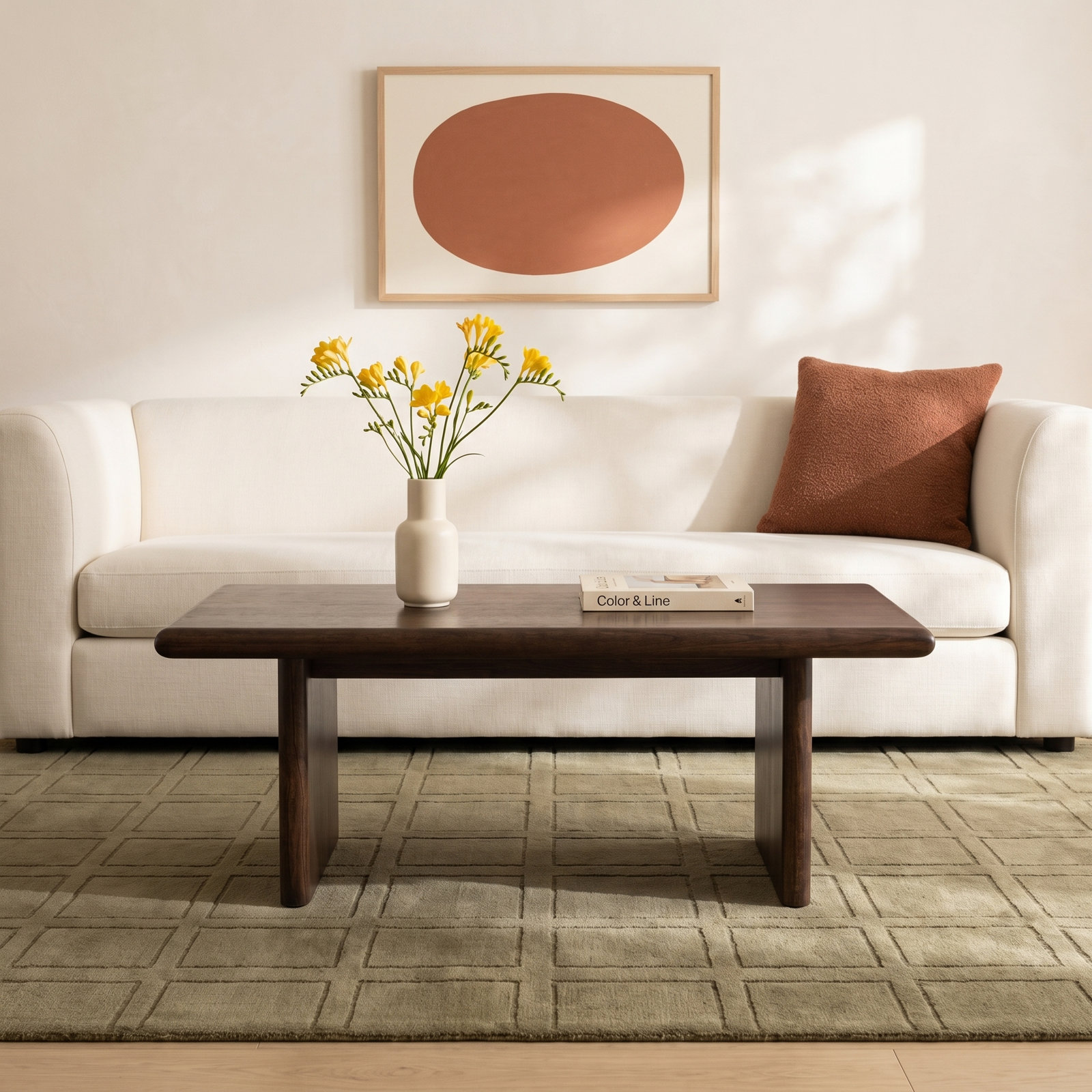 Soleil 42" Coffee Table, Brown