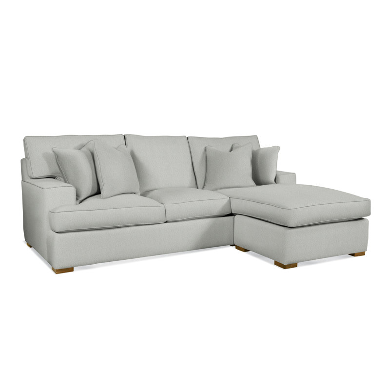 Sadie 97" Wide Reversible Sofa & Chaise with Ottoman, Havana Finish, Elite Ash; 0321-83