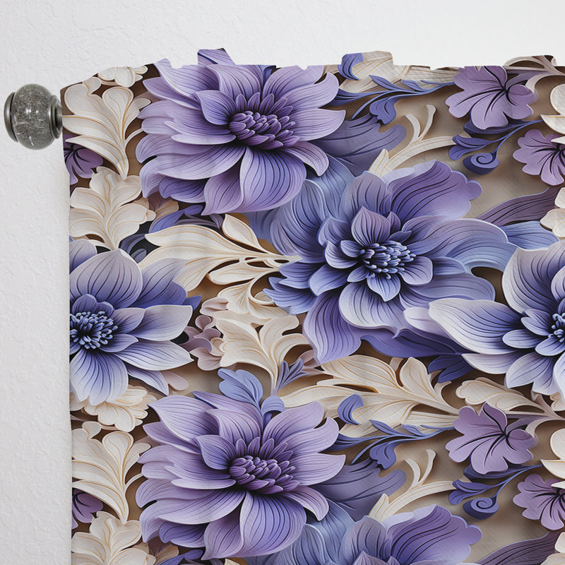 Mauve persan Paisleys I - Rideau floral - Rideau floral obscurcissant - 1 panneau, L 52 po x L 95 po
