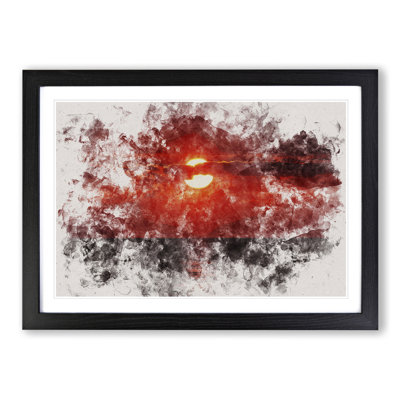 Red and Orange Sunset - Picture Frame Painting