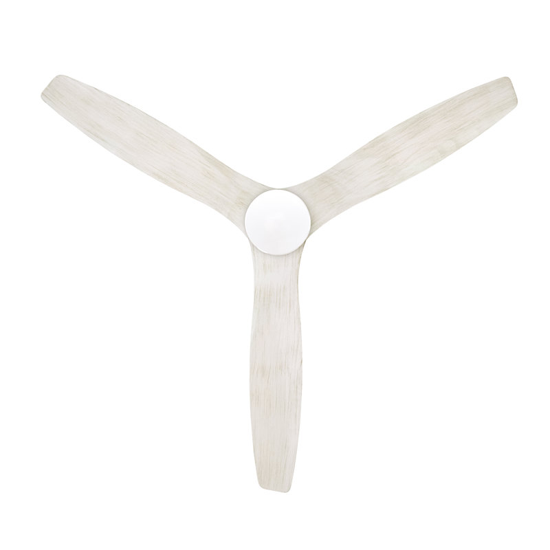 Arbor Flush Mount Ceiling Fan, Whitewash, Handheld Remote Control, Gloss White