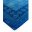 Tapis noir / bleu 7 pi 10 po x 10 pi 2 po Overdyed One-of-a-Kind