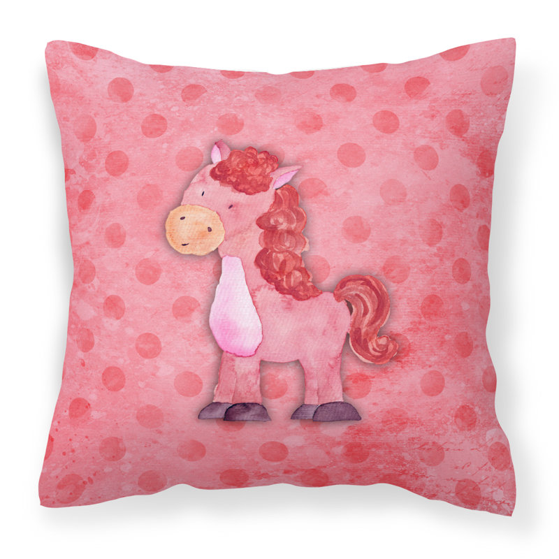 Coussin décoratif intérieur/extérieur aquarelle de cheval polkadot, 18 po x 18 po