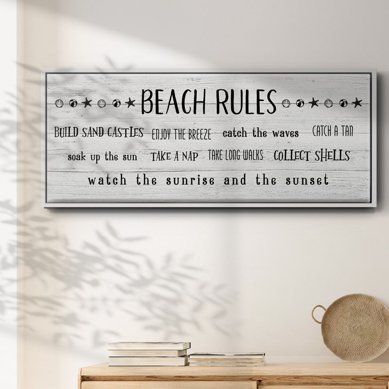Rules of the Beach - Toile encadrée, H 24 po x l 60 po