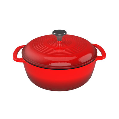 Casserole en fonte émaillée de 6 pintes pour utilisation au four ou sur une cuisinière Dutch Dutch - avec couvercle