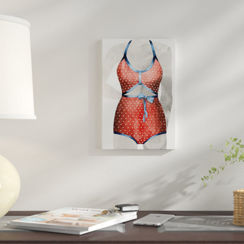 «Vintage Bathing suit II», reproduction sur toile, H 26 po x l 18 po x P 1,5 po, Pas de tapis, Toile tendue