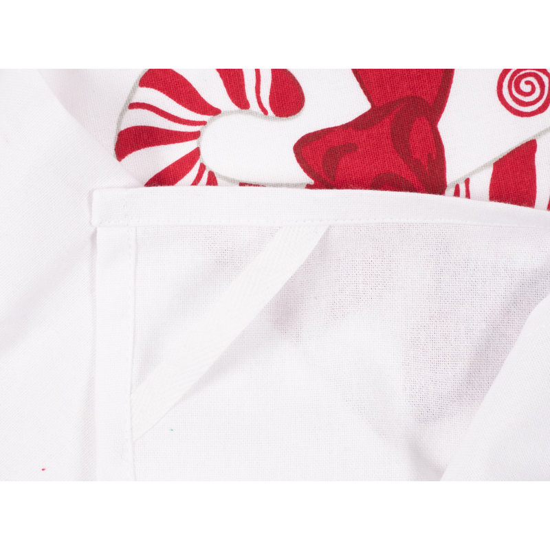 Festive Cotton Candy Cane Print Kitchen Towel Set of 4