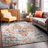 Beverly Oriental Orange/Blue/Cream Area Rug-1379303039