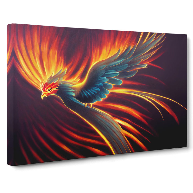 Explosive Phoenix Bird - Wrapped Canvas, 40cm H x 60cm W x 3cm D