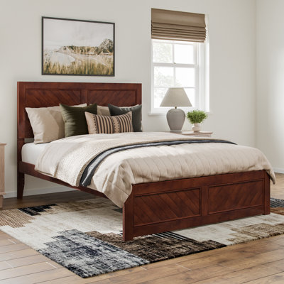  Jeinny Solid Wood Platform Bed with Matching Footboard