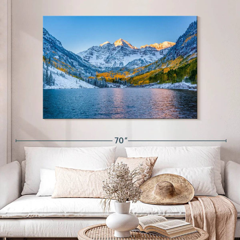 Alvord Sunrise Over Maroon Bells, H 34 po x l 51 po