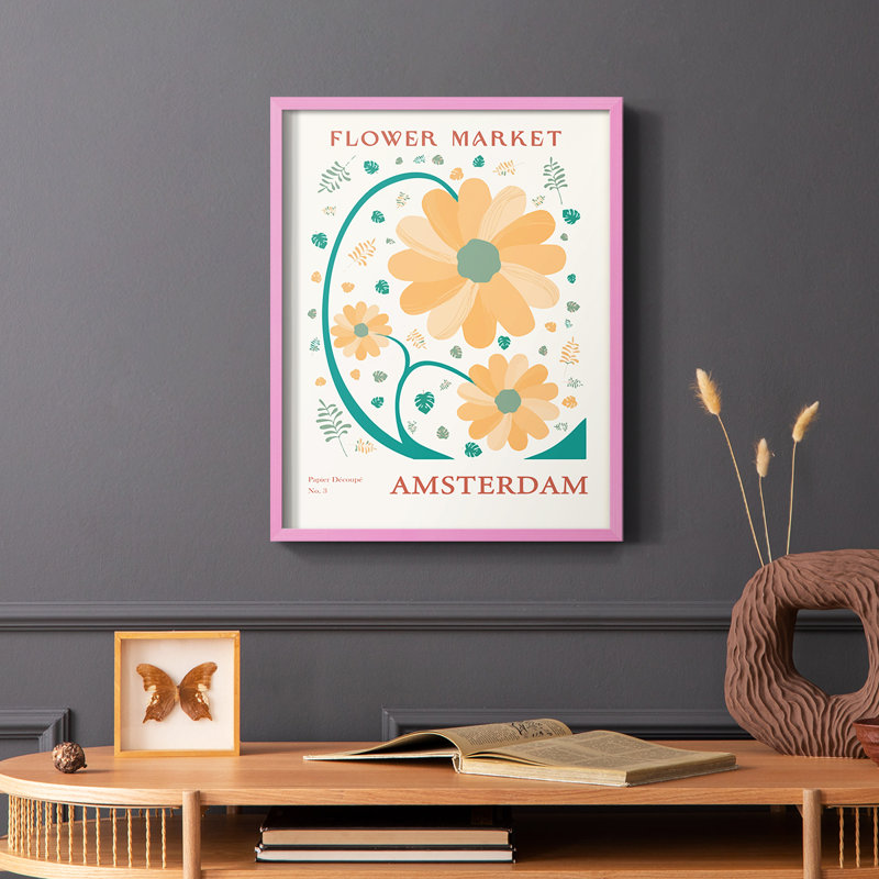 Matisse XVIII, reproduction encadrée - bois massif, Rose, H 10 po x l 8 po