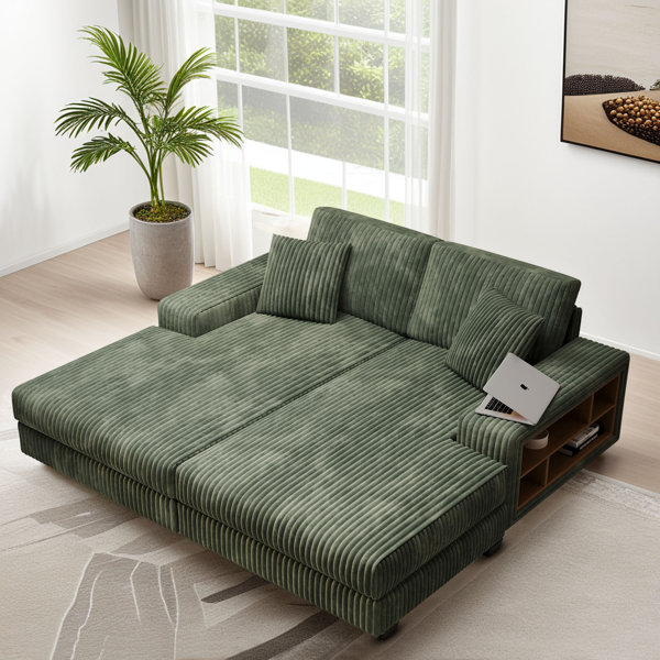Everly Quinn 79.5" Oversized Double Chaise Lounge Chair Indoor with 2 ...
