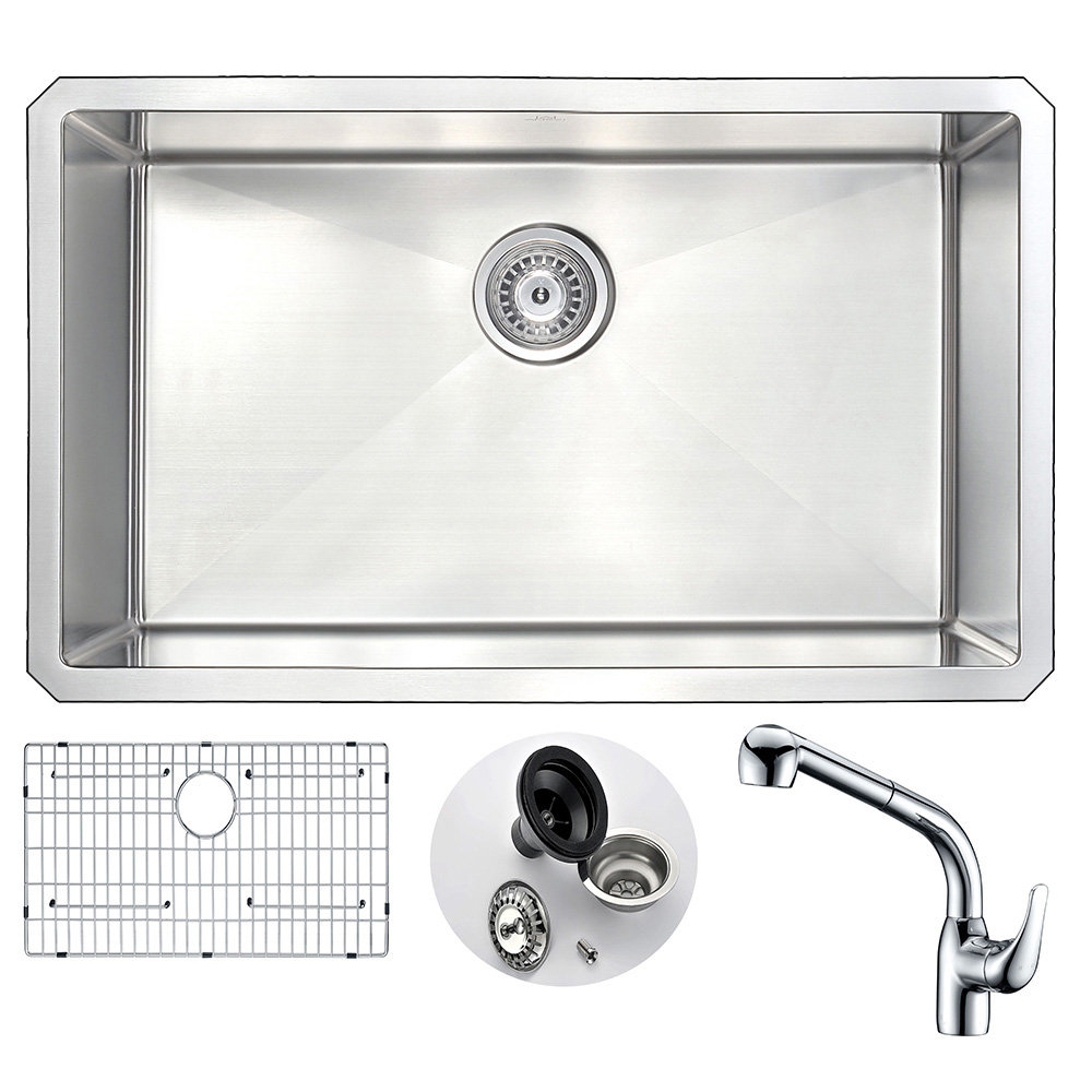 ANZZI Vanguard 30'' L Undermount Single Bowl Stainless Steel