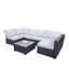 Ensemble de canapé sept pièces avec fauteuil et chaise d'extérieur en rotin noir 7-J,001 boîte 3-1-2-3 avec coussin-191795000