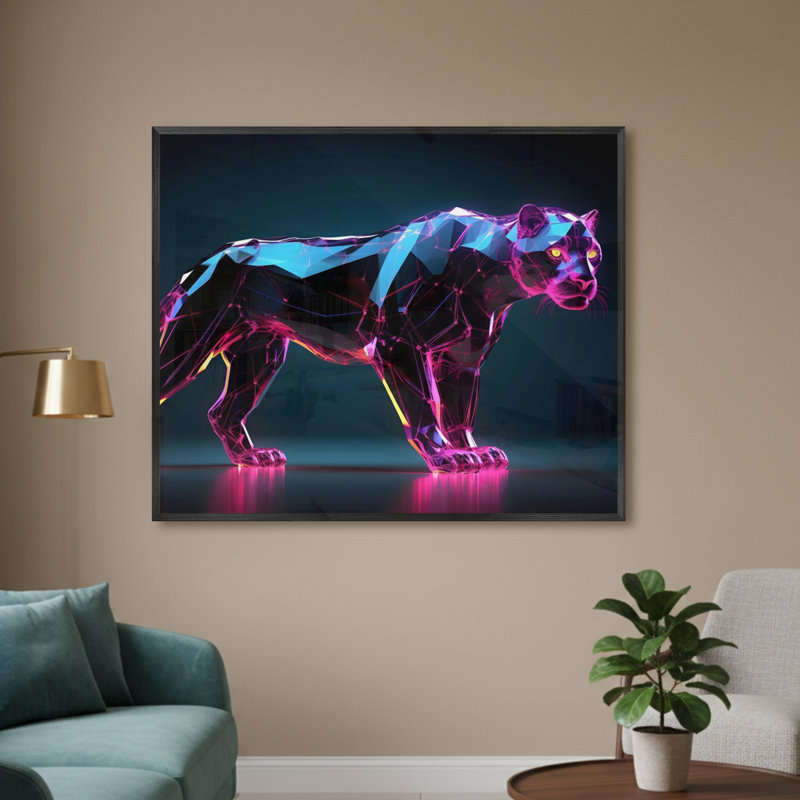 Single Picture Frame LED Illuminated Wall Art Wall Art on Glass / Aluminium, 50 cm H x 60 cm W