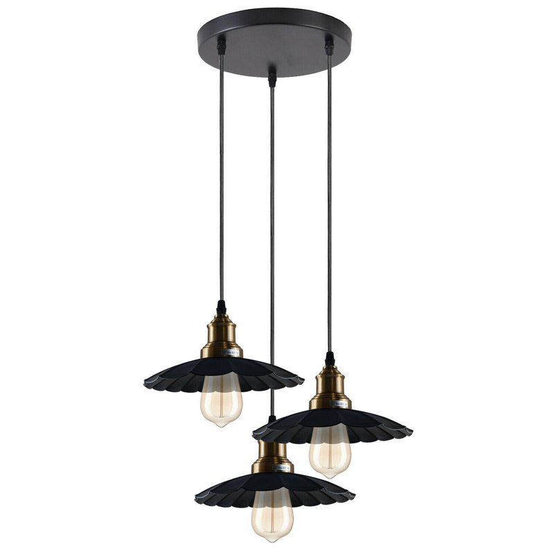 Sharpe 3 - Light Black Cluster Pendant