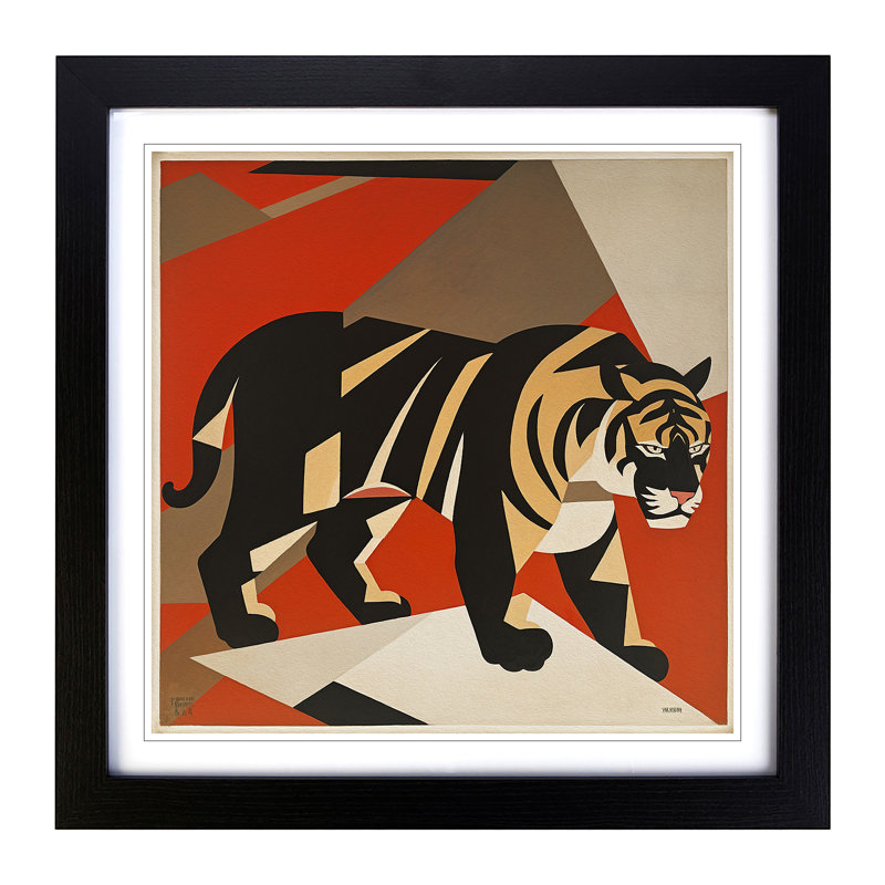 Tiger Suprematism - Framed Print, Black