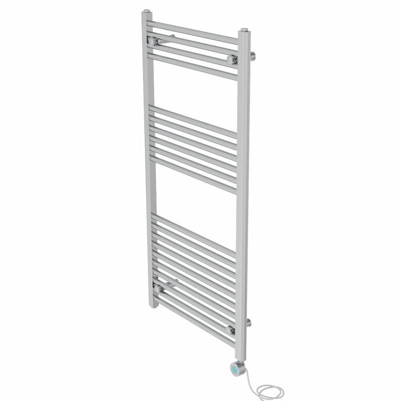 Carli Straight Towel Rail Heated Towel Rails, Chrome, 120cm H x 60cm W x 3cm D