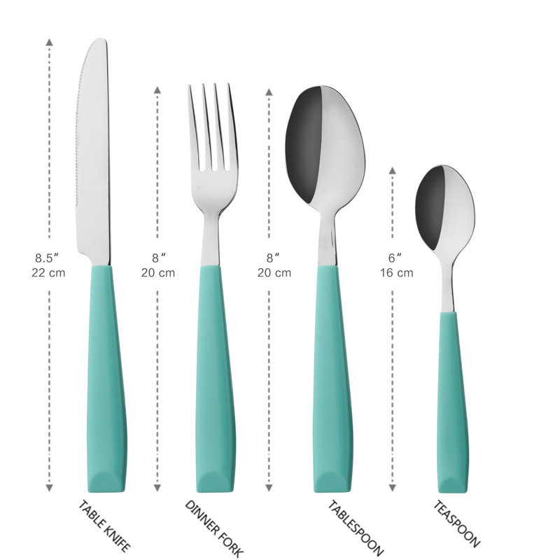 ANNOVA Stainless Steel Flatware Set - Service for 4, Teal