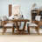 5-Piece Dining Table Set, Rectangular Dining Table and 4 Linen Upholstered Chairs-318035658