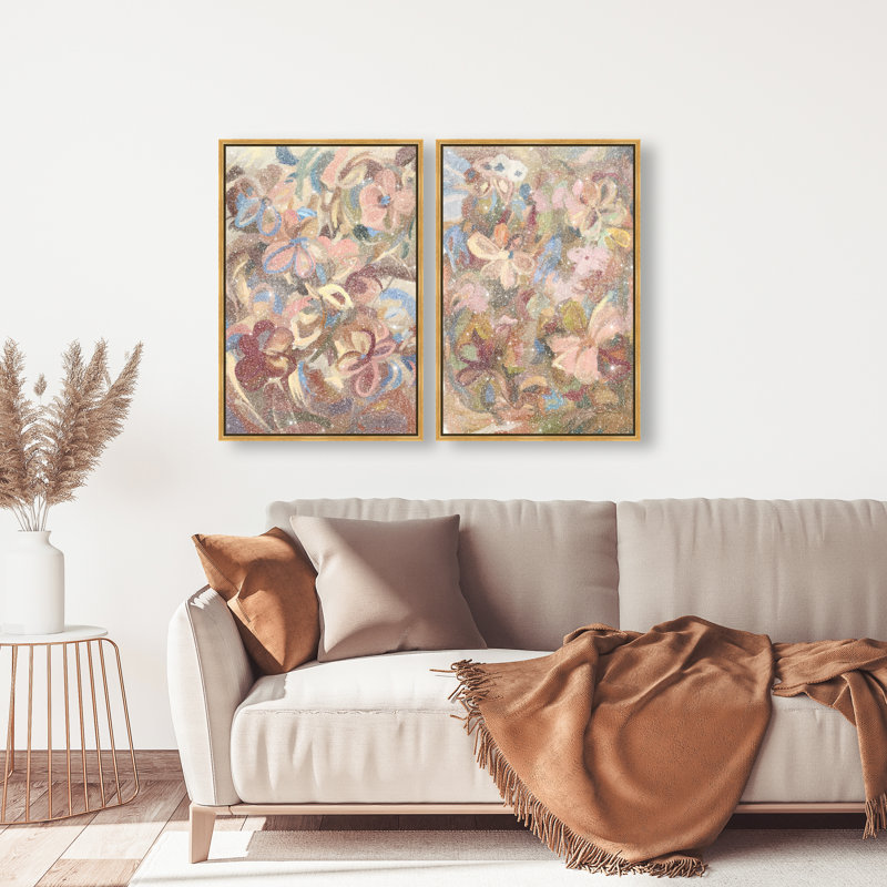 Moving Eden Set Set by Oliver Gal, 62"H x 42"W, Gold Floater Frame