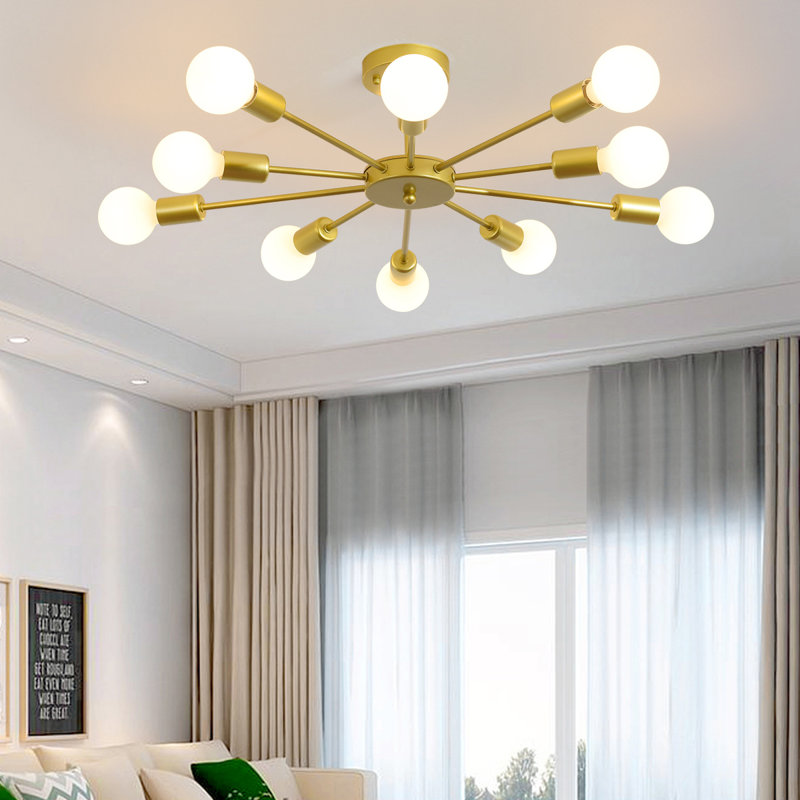 Austwell 10 - Light Sputnik Chandelier, Gold