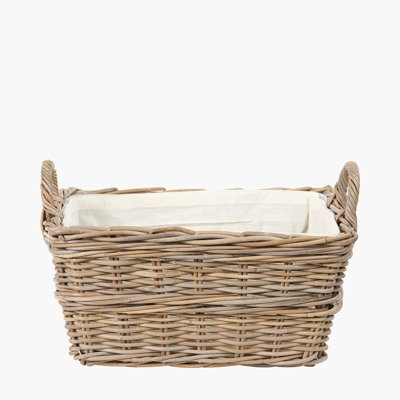 Hand Woven Wicker Laundry Hamper with Handles