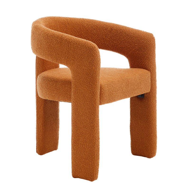 Chaise avec accoudoirs en fer Dalpat, Sherpa orange