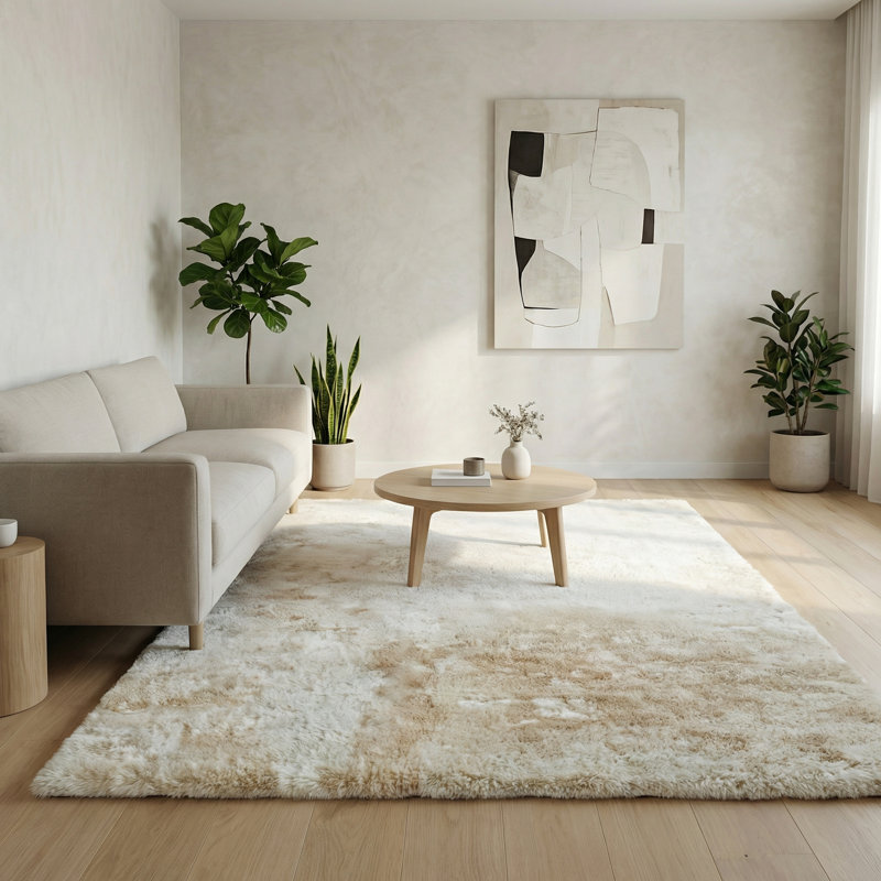 Mink Handmade Polyacrylic Beige Area Rug, Rectangle 2' x 3'