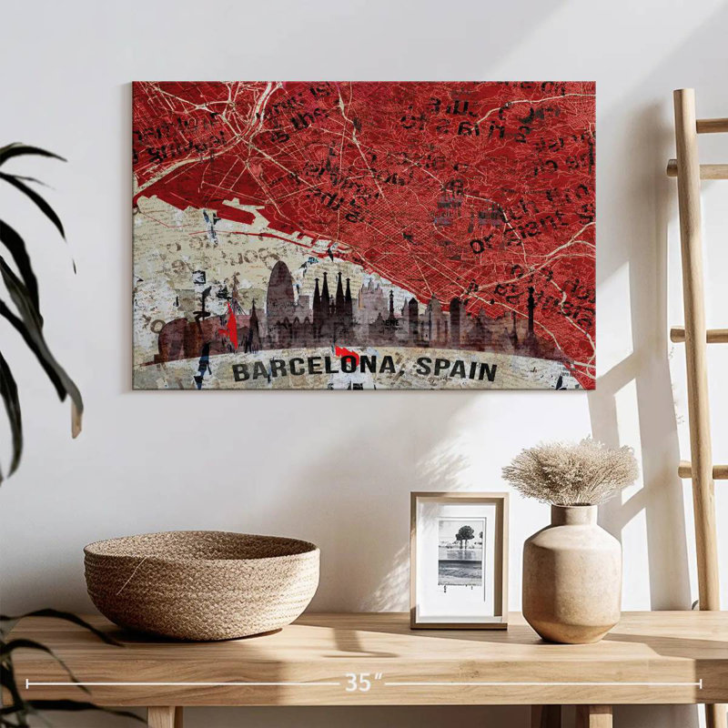 Carte de la ville de Aliaz, Barcelone, H 16 po x l 24 po