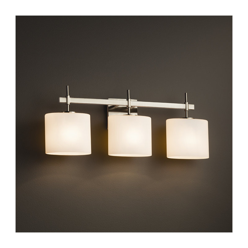 Casson 3 - Light Dimmable Vanity Light, Brushed Nickel, Mercury Glass