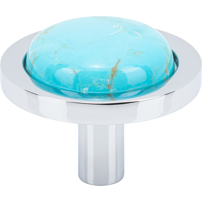 Firesky Diameter Knob, Mohave Turquoise, Polished Chrome