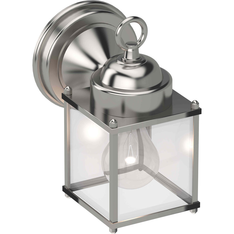 Lanterne murale d'extérieur en nickel brossé Lauro, Nickel brossé