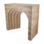 Console arquée 32,3 x 14,2 x 29,9 po moderne avec faux fini travertin beige