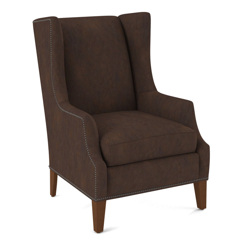 Wingback Chair, Applause Choco Suisse, English Saddle