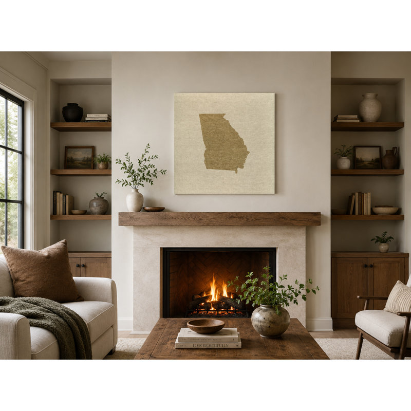 Georgia State Silhouette - art mural carré sur toile