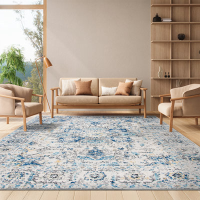 Christa Oriental Gray/Ivory Area Rug